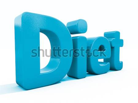 Stockfoto: 3D · woord · dieet · icon · witte · 3d · illustration