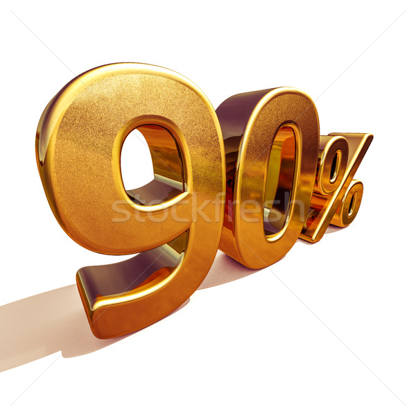 3d Gold 90 Ninety Percent Discount Sign Stock photo © Supertrooper