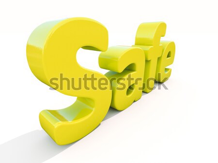 3D kelime güvenli ikon beyaz 3d illustration Stok fotoğraf © Supertrooper