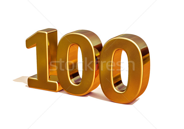 Gold 3d 100th Anniversary Sign Stock photo © Supertrooper