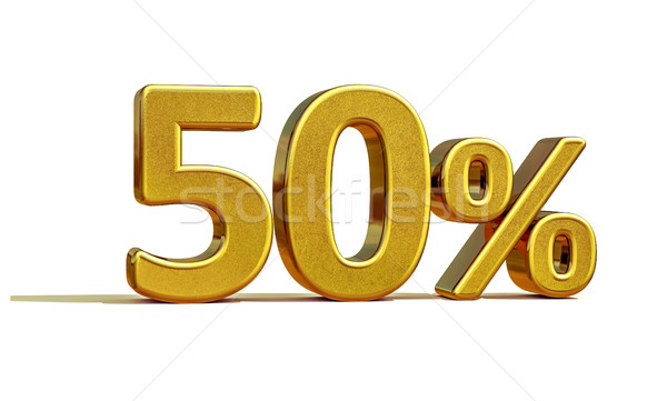 3d Gold 50 Percent Sign Stock photo © Supertrooper