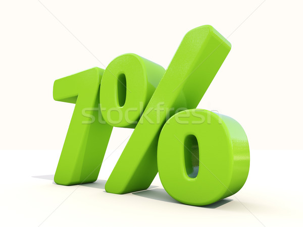 7% percentage rate icon on a white background Stock photo © Supertrooper