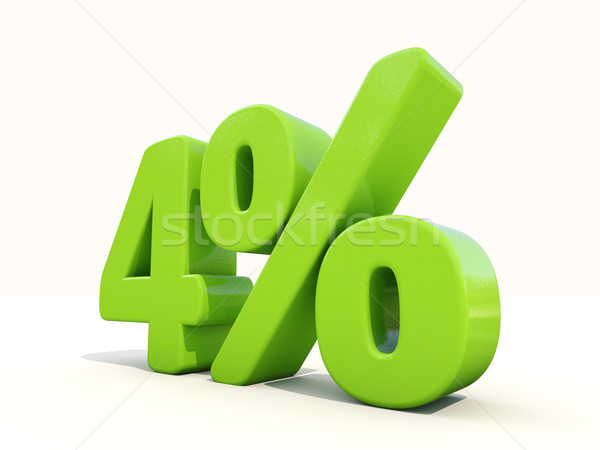 4% percentage rate icon on a white background Stock photo © Supertrooper