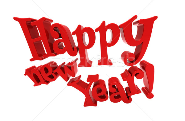 Happy new year lettering isolated Stock photo © Supertrooper