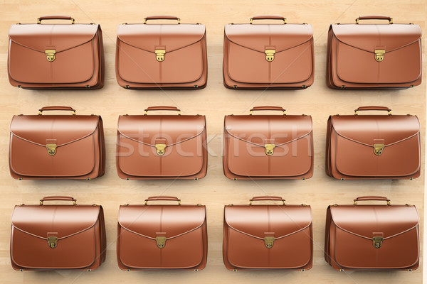 Mesa maletín primer plano de moda cuero Foto stock © Supertrooper