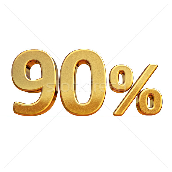 3D Gold Prozent Ermäßigung Zeichen Verkauf Stock foto © Supertrooper