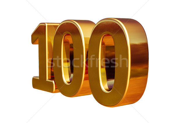 Arany 3D évforduló felirat születésnap 100 Stock fotó © Supertrooper