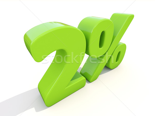 2% percentage rate icon on a white background Stock photo © Supertrooper