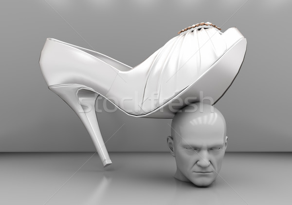 Man's head under a female heel  Stock photo © Supertrooper