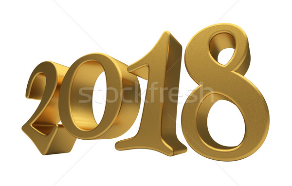 Gold 2018 lettering isolated Stock photo © Supertrooper