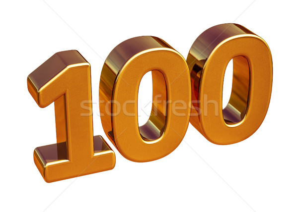 Gold 3d 100th Anniversary Sign Stock photo © Supertrooper