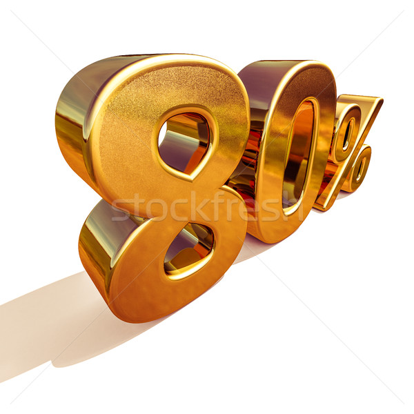 3d Gold 80 Eighty Percent Discount Sign Stock photo © Supertrooper