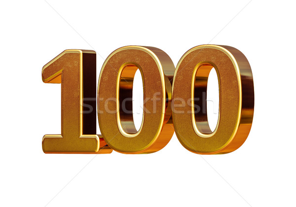 Gold 3d 100th Anniversary Sign Stock photo © Supertrooper