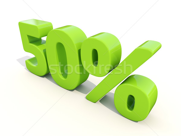 50% percentage rate icon on a white background Stock photo © Supertrooper