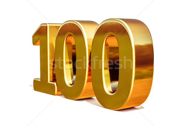 Gold 3d 100th Anniversary Sign Stock photo © Supertrooper