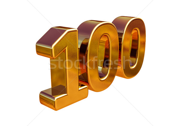 Gold 3d 100th Anniversary Sign Stock photo © Supertrooper