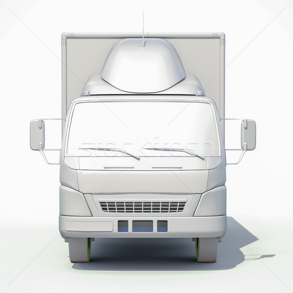 3D fehér szállítóautó ikon 3d render szolgáltatás Stock fotó © Supertrooper