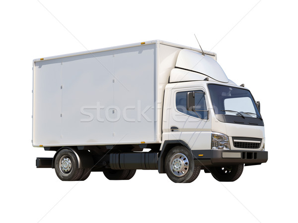 Stock photo: White commercial delivery truck