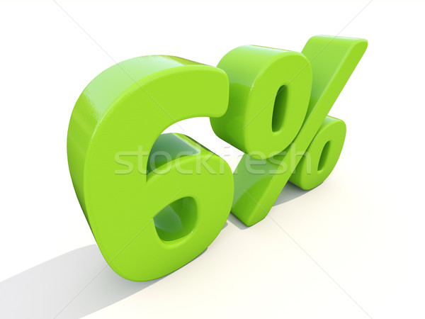 6% percentage rate icon on a white background Stock photo © Supertrooper