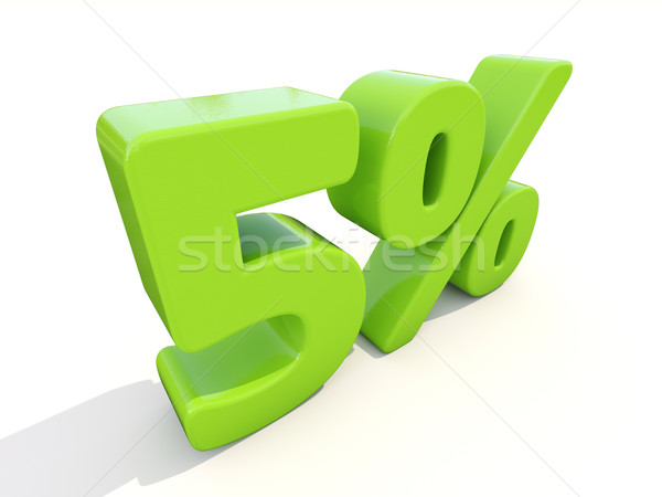 5% percentage rate icon on a white background Stock photo © Supertrooper