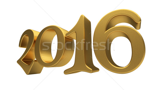 Gold 2016 lettering isolated Stock photo © Supertrooper