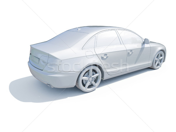 3D carro branco modelo 3d render ícone Foto stock © Supertrooper