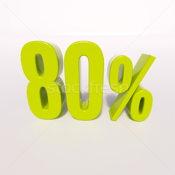 Percentuale segno 80 cento rendering 3d verde Foto d'archivio © Supertrooper