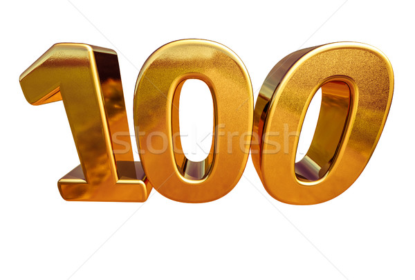 Gold 3d 100th Anniversary Sign Stock photo © Supertrooper