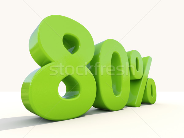 80% percentage rate icon on a white background Stock photo © Supertrooper