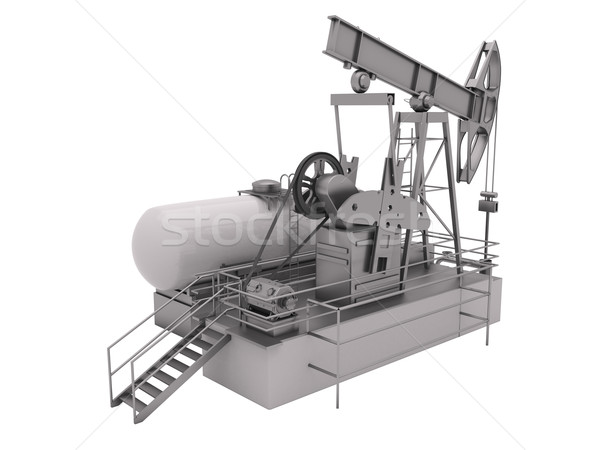 Stock fotó: Olajfúró · torony · izolált · vezetés · dugattyú · pumpa · olajkút