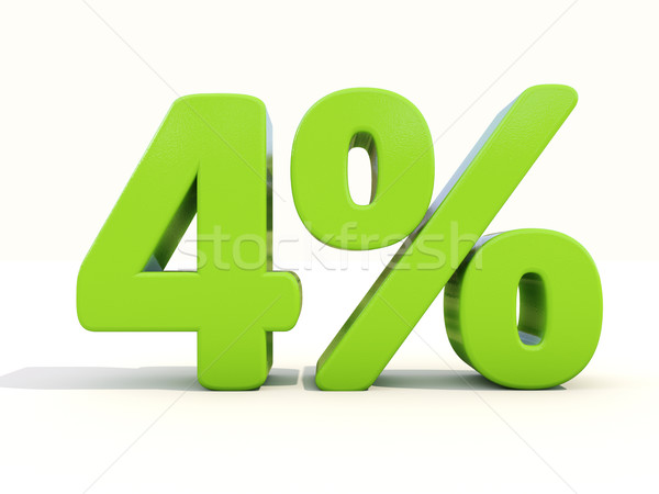 4% percentage rate icon on a white background Stock photo © Supertrooper