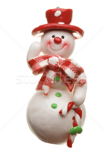 Stock photo: Snowman isolated on white