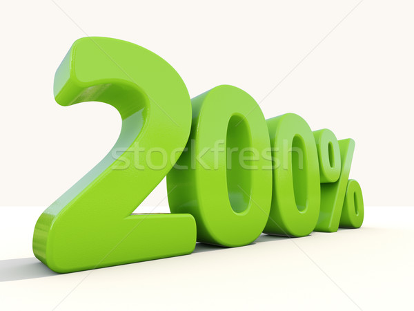 200% percentage rate icon on a white background Stock photo © Supertrooper