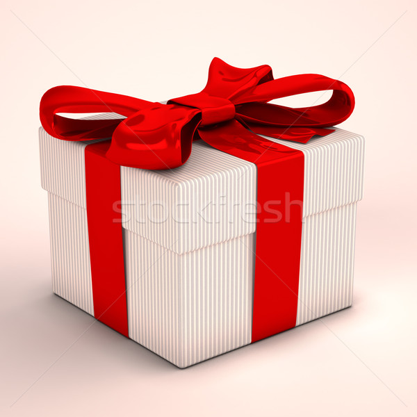 Cutie cadou mătase panglică lumina dragoste zi de naştere Imagine de stoc © Supertrooper
