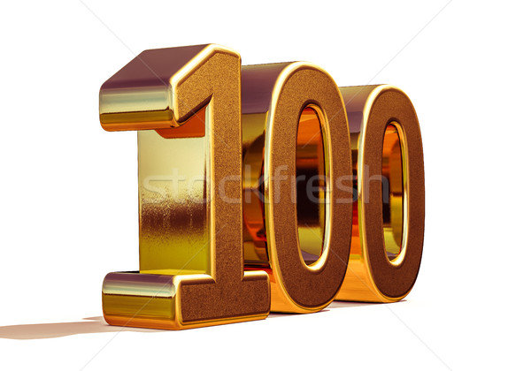 Gold 3d 100th Anniversary Sign Stock photo © Supertrooper