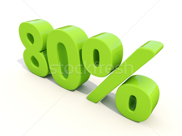 Stock photo: 80% percentage rate icon on a white background