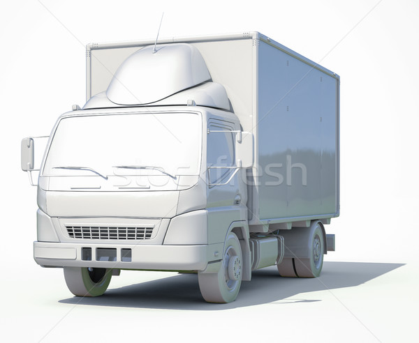 3d White Delivery Truck Icon Stock photo © Supertrooper