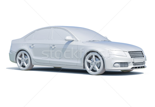 Zdjęcia stock: 3D · samochodu · biały · szablon · 3d · ikona