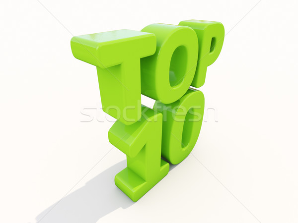 3D top Symbol weiß 3D-Darstellung Briefe Stock foto © Supertrooper