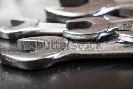Franciakulcs acél szerszámok javítás közelkép szett Stock fotó © Supertrooper