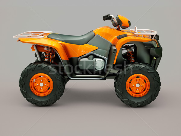 Moto deportes gris naranja ejecutando velocidad Foto stock © Supertrooper