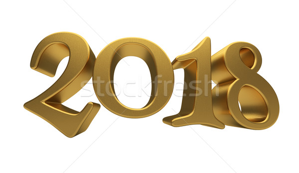 Gold 2018 lettering isolated Stock photo © Supertrooper