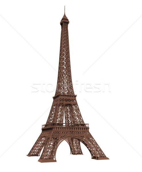 Turnul Eiffel izolat alb afaceri călători ţară Imagine de stoc © Supertrooper