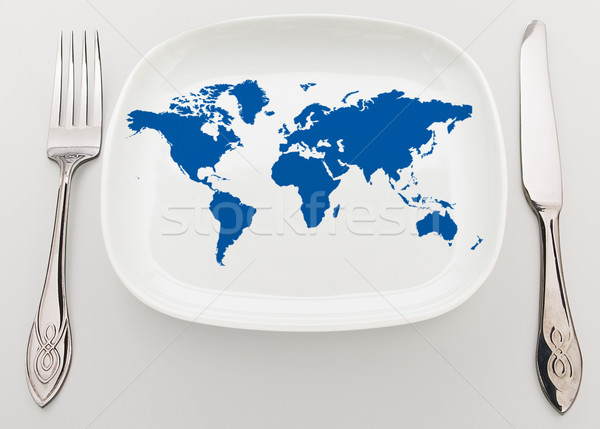 World on plate Stock photo © Supertrooper