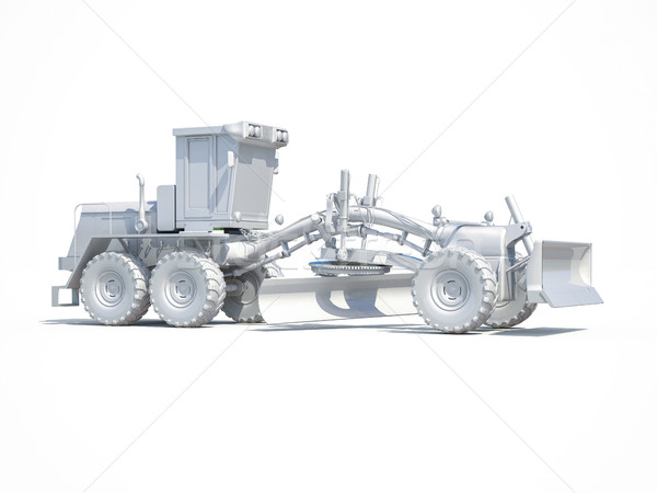 3D bianco rendering 3d motore la costruzione di strade industriali Foto d'archivio © Supertrooper