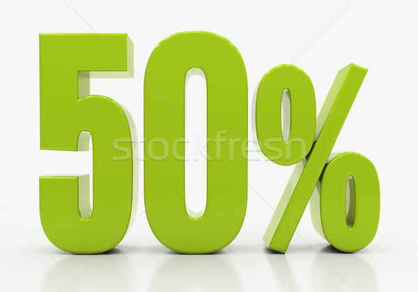 3D pour cent réduction 3d illustration vert [[stock_photo]] © Supertrooper