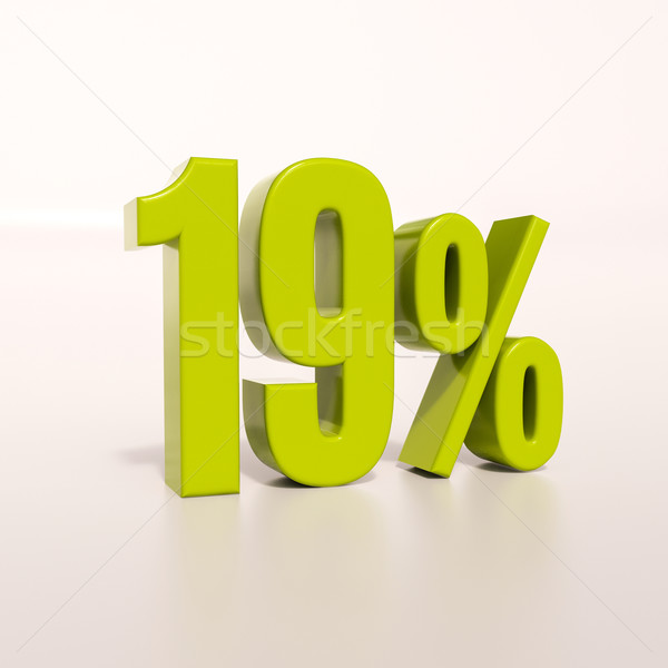 Percentagem assinar 19 por cento 3d render verde Foto stock © Supertrooper