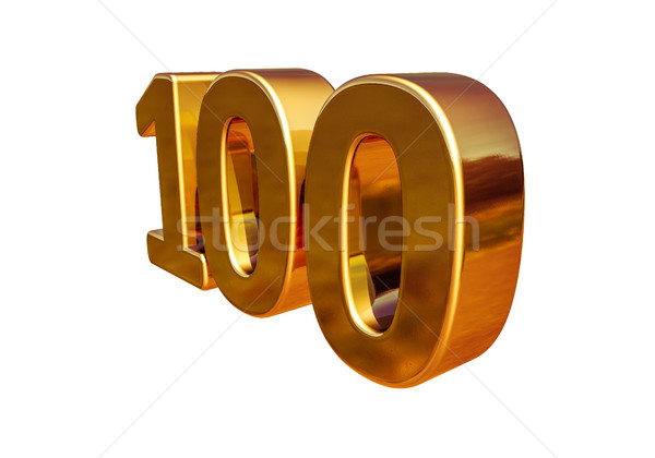 Gold 3d 100th Anniversary Sign Stock photo © Supertrooper