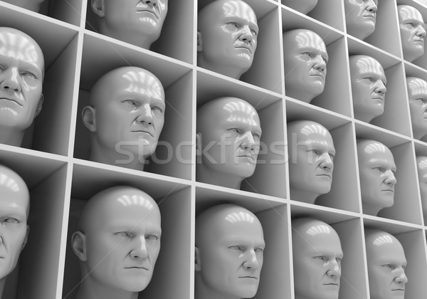 Veel volkeren dozen menselijkheid eenzaamheid man Stockfoto © Supertrooper