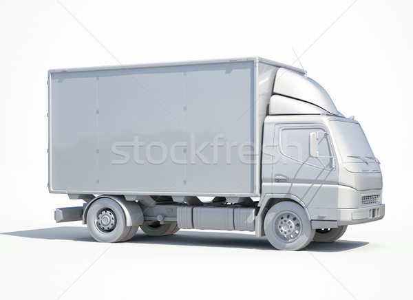 3d White Delivery Truck Icon Stock photo © Supertrooper